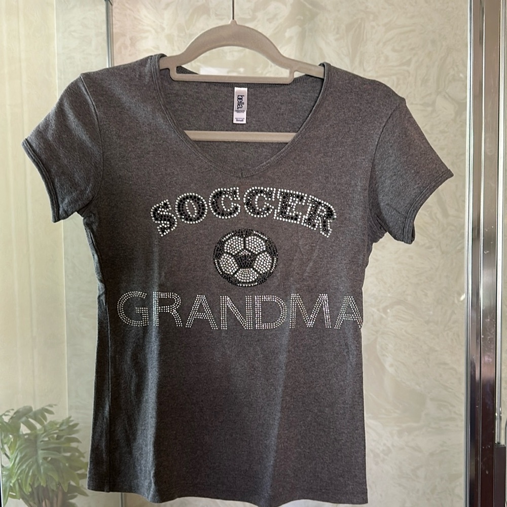 Grandma soccer T-shirt with rhinestones